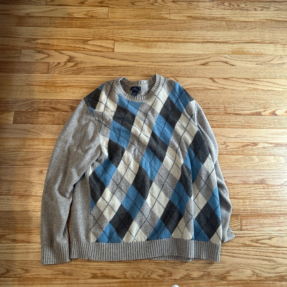 Oversized argyle sweater